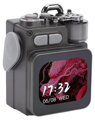 Produktbild von Tragbarer Bluetooth-Lautsprecher mit Touchscreen, coole Metalloptik und HD-Sound – robuster Mini-Reiselautsprecher für Partys, Strand, Zuhause, Camping und Wanderungen