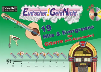 Produktbild von Einfacher!-Geht-Nicht: 19 Hits & Evergreens - für Gitarre (mit Kapodaster) mit CD