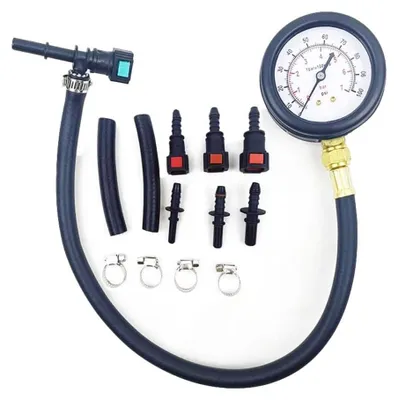 Zdjęcie produktu dla Manometr do mierzenia ciśnienia, zakres 0-100 PSI, w zestawie adapter