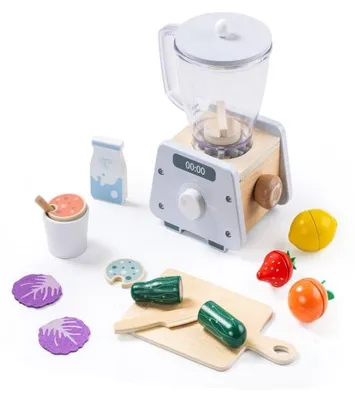 Produktbild von EliNeli Rollenspielzeug Smoothie-Mixer aus Holz mit Zubehör