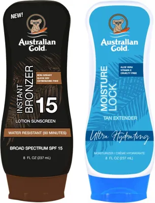 Produktbild von Australian Gold Balm mit Bronzer LSF 15 + Feuchtigkeitssperre, 237 ml