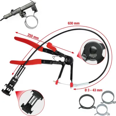 Obrázek produktu pro KS-Tools 115.0908 Univerzální kleště na hadicové spony s Bowdenovým lankem, 630 mm
