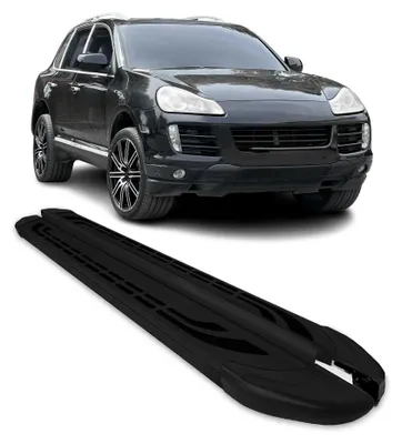 Image de Marchepieds Latéraux pédale pour Porsche Cayenne 2003-2010 Aluminium Noir 2Pcs