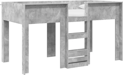 Image de vidaXL Lit superposé pour enfants Béton Gris 80 x 200 cm Bois composite