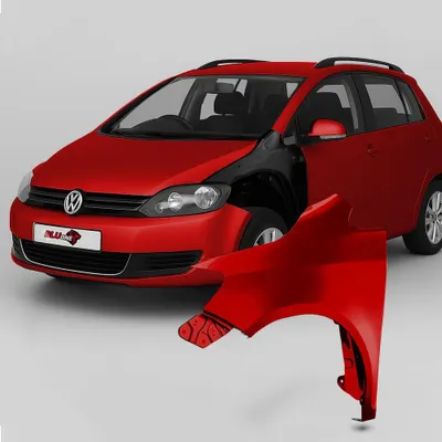 Productafbeelding van BLU Spatbord geschikt voor Volkswagen Golf V+ / Golf 5 PLUS LY3D Links Rood TornadoRot | 2005-2009 | Voorzijde | Gelakt | Montageklaar
