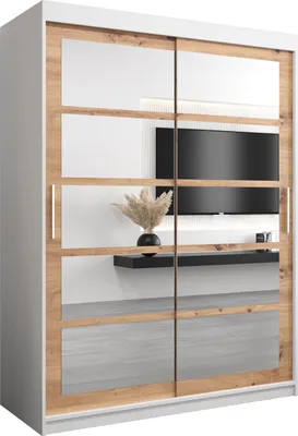 Produktbild von Kleiderschrank, Schiebetürenschrank Schlafzimmer, Schrank mit Spiegel ROMA 2 150 cm