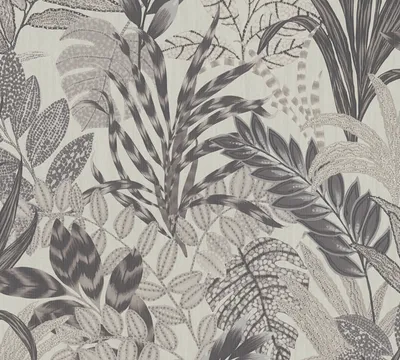 Zdjęcie produktu dla Livingwalls tapeta dżungla Metropolitan Stories tapeta tropikalna Nala Cape Town tapeta z włókniny szara biel 10,05 m x 0,53 m