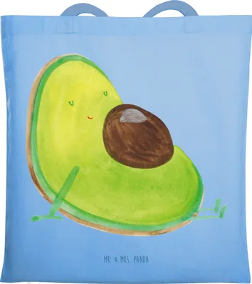 Produktbild von Mr. & Mrs. Panda Schultasche Avocado Schwangerschaft - Sky Blue - Geschenk, Tote Bag, Jutebeutel, Liebe, Baumwolltasche, Schwanger, Babyshower, totebag, Tasche, Baby