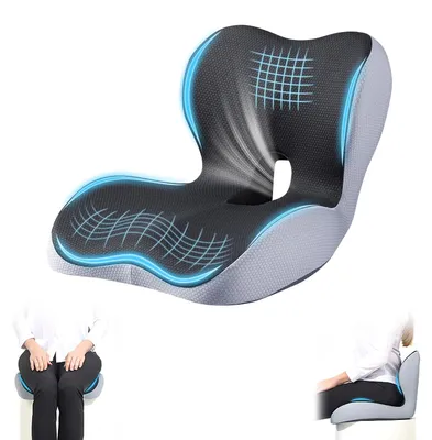 Produktbild von Orthopädisches Sitzkissen mit Rückenlehne, ergonomisch für Bürostühle, Beckenkissen