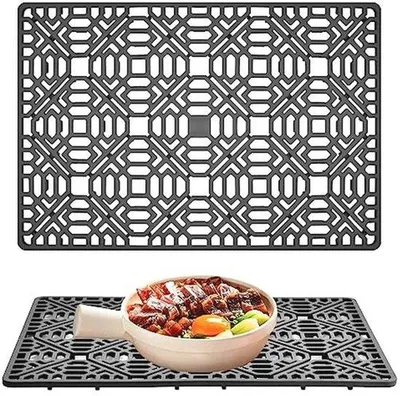Produktbild von Famanu Spülbeckeneinlage 40 x 27 cm - Hitzebeständige und rutschfeste Abtropfmatte für Küche und Bad