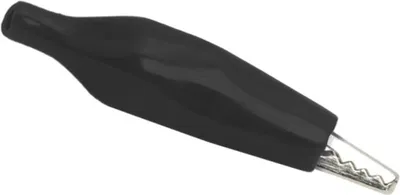 Produktbild von 10x Krokodilklemme Schwarz - Medium 5A - Isolierte Krokodilklemme zum Testen & Elektronik (35 mm) - 10 Stück [05187FK].