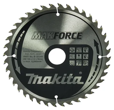 Obrázek produktu pro Pilový kotouč Makita, MAKFORCE 190 x 30 mm - 40 zubů - dřevo