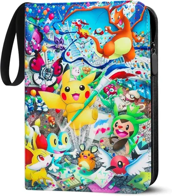 Produktbild von Karten Sammelalbum für Pokemon Karten,900 Karten Reißverschluss Sammelheft, 9-Taschen Sammelbuch,Kunstleder, wasserdicht,Sammelordner für Sammler
