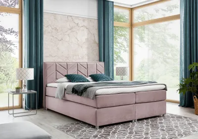 Produktbild von Polsterbett GALINA – 120x200, Altrosa + GRATIS Topper