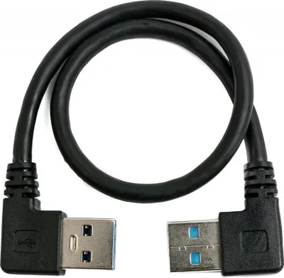 Produktbild von USB 3.0 Kabel 30 cm Typ A Stecker zu Stecker Links Winkel in Schwarz
