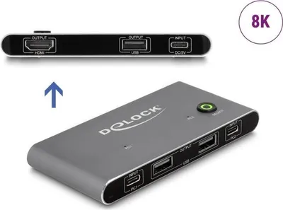Immagine prodotto di DeLOCK 11486 Tastatur/Video/Maus (KVM)-Switch Anthrazit (11486)