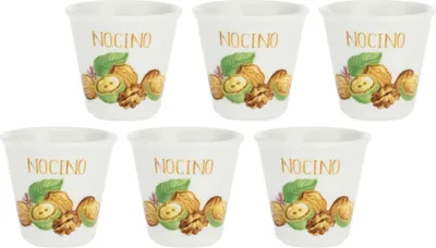 Produktbild von La Porcellana Bianca Set mit 6 Gläsern für Nocino-Likör 75 ml P012715NOCZ