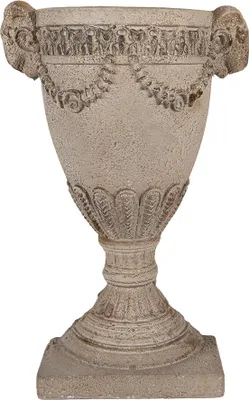 Image de Clayre & Eef Pot de fleurs 29x11x44 cm Beige Matériau céramique
