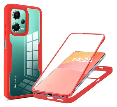 Produktbild von 360 Grad Handyhülle für Xiaomi Redmi Note 12 5G Full Cover Rundum Schutz Farbe: Rot