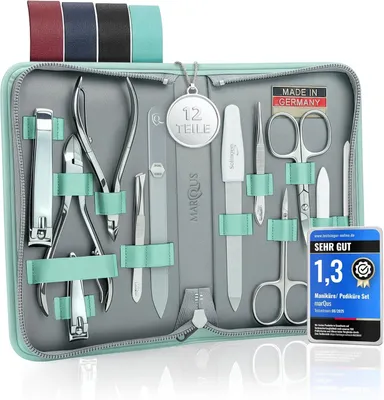 Produktbild von marQus Maniküre-Set 12-teilig – Echtleder-Etui, Solingen – Mint