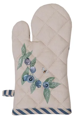 Produktbild von Clayre & Eef Kinderofenhandschuh 12x21 cm Beige Blau Baumwolle Herbst Waldtiere