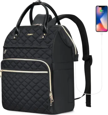 Produktbild von Moderne Laptop Rucksack Damen 15,6 Zoll - Wasserdicht & Diebstahlschutz für Schule, Arbeit und Reisen