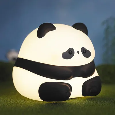 Produktbild von Panda Silikon Nachtlicht, Panda Kinder Lampe 3 Stufige Helligkeit, 30 Minuten Timer Nachbildung für Kinderzimmer, Wohnzimmer, Geburtstag, Weihnachten