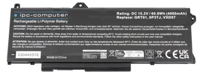 Produktbild von GRT01 Akku 60,8Wh für Dell