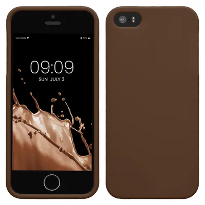 Produktbild von kwmobile Handyhülle für Apple iPhone SE (1.Gen 2016) / iPhone 5 / iPhone 5S Hülle - TPU Case - Kabelloses Laden - Schutzhülle Cover in Chocolate