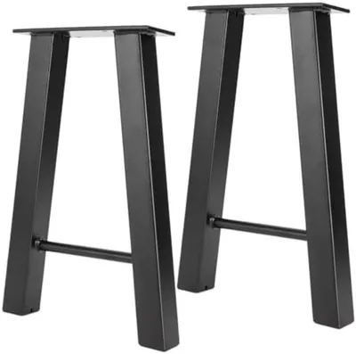 Produktbild von PolkaHome® 40 cm hohe industrielle rustikale Tischbeine, Metallmöbelbeine, schwarze Esstischbeine für DIY-Möbel (2 Stück)