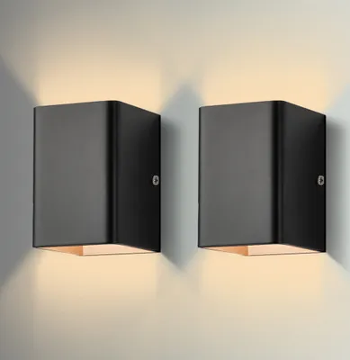 Produktbild von 2 Stück 5W LED Wandleuchten Moderne Innen Aluminium Wandlampe Warmweiß Auf und ab Lichtstrahl für Wohnzimmer, Schlafzimmer, Balkon, Treppe