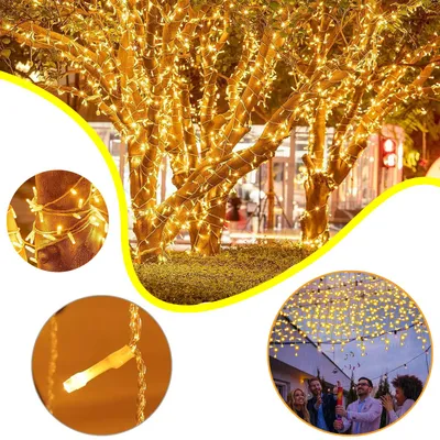 Produktbild von 5 m Eisregen‑Lichtervorhang mit 200 LED, Timer und 8 Lichtmodi, Innen‑ und Außen‑Weihnachtsbeleuchtung für Balkon, Hochzeit und Party