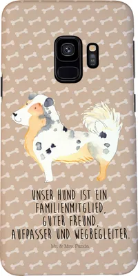 Produktbild von Mr. & Mrs. Panda Samsung Galaxy S9 Handyhülle Hund Australien Shepherd - Hundeglück - Geschenk, Smartphone Hülle, Spruch, Familie, Sprüche, Cover, Handy Schutzhülle
