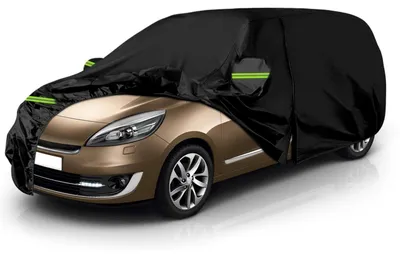 Obrázok produktu pre Ochranný obal na auto pre model Renault Grand Scénic, rok výroby 2004-2022, čierna farba. Vhodný do všetkých poveternostných podmienok, s integrovaným zipsom a zámkom