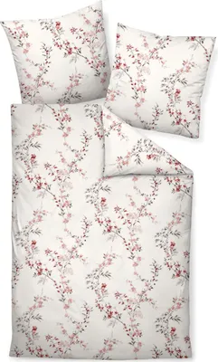 Produktbild von Janine Design Feinbiber Bettwäsche-Garnitur Design DAVOS 65036 Farbe granatrosé-01 Größe 155x200 + 80x80 cm