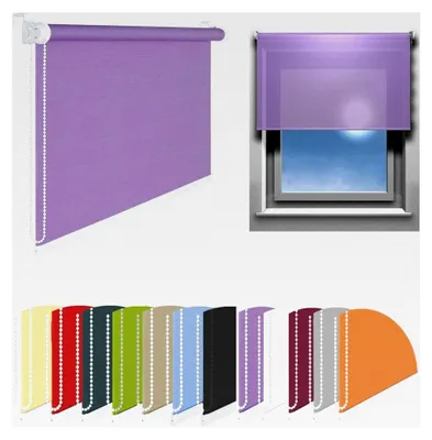 Produktbild von 120 Cm Breit 175 Cm Lang Lila Inkl. Seilzug Fensterrollo Klemmrollo Jalousie