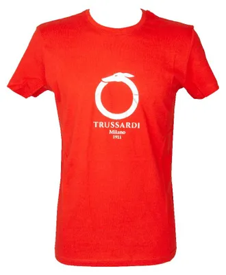 Immagine prodotto di T-shirt uomo TRUSSARDI manica corta girocollo con logo stampato puro cotone articolo TRU2MTS03, XL, Cotone 100%