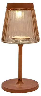 Zdjęcie produktu dla Lampa stołowa solarna "Anna's Collection", szklana, LED, kolor terra, wymiary 15x14,5 cm, 1 sztuka