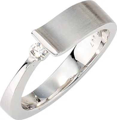 Produktbild von Damenring Ring aus 585 Gold Weißgold mit Diamant Brillant Fingerschmuck Innenumfang 52mm  Ø16.6mm