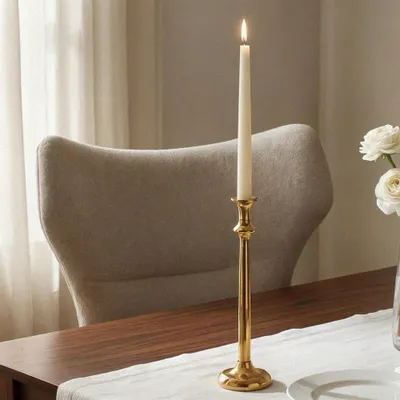 Produktbild von Kerzenständer gold schlank glänzend Aluminium, H.36 cm