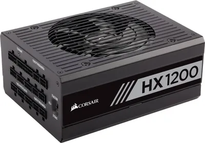 Produktbild von Corsair HX1200, 1200 W, 100 - 240 V, 47 - 63 Hz, 15 - 7.5 A, 1200 W, 9,6 W