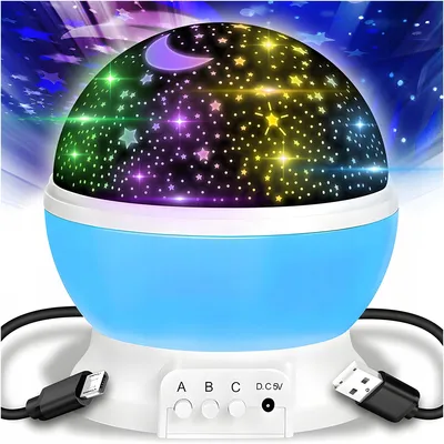 Productafbeelding van TG56632-3 Nachtlamp projector, sterrenhemel, 360 graden draaibaar, blauw