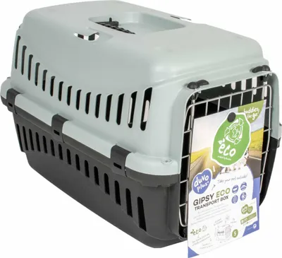 Zdjęcie produktu dla Klatka transportowa Duvo+ Gipsy ECO z metalowymi drzwiczkami, jasnoszara/ciemnoszara