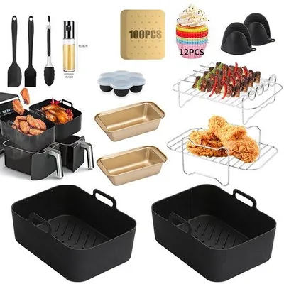 Obrázok produktu pre 15-dielna sada príslušenstva pre dvojitú fritézu – sada príslušenstva pre dvojitú fritézu – vhodná pre dvojité fritézy – príslušenstvo pre fritézu, 15-dielne, pre dvojité fritézy