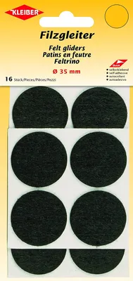 Produktbild von KLEIBER Filzgleiter Durchmesser: 35 mm schwarz 16 Stück