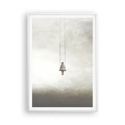 Produktbild von Gerahmtes Poster - Weißer Rahmen - Schwingen rein Wolken - 70x100 cm - Wand Bild - Wanddeko - Wandbilder - Kunstposter - Wandposter - Bilderrahmen - Bilder - Kunstdruck - P2WPA70x100-4875