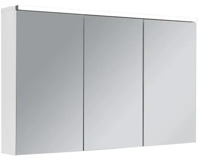 Image de VitrocéramiqueO - Meuble de salle de bains avec miroir et éclairage LED Avia - blanc mat - 115 x 70 x 16,5 cm