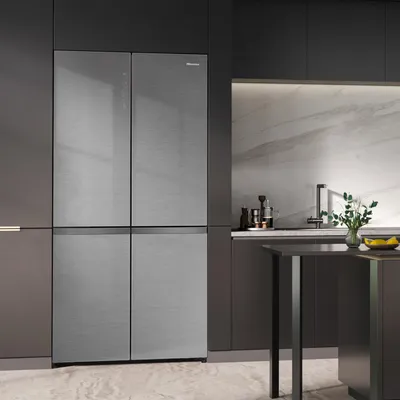 Obrázek produktu pro Hisense RQ768N4GVE, Stojací, Multi dveře, Stříbrná, Black Glass, Dotyk, LED