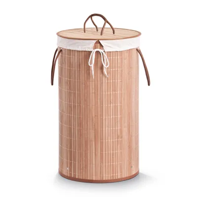 Produktbild von Zeller Wäschesammler, Bamboo, natur Ø35x60