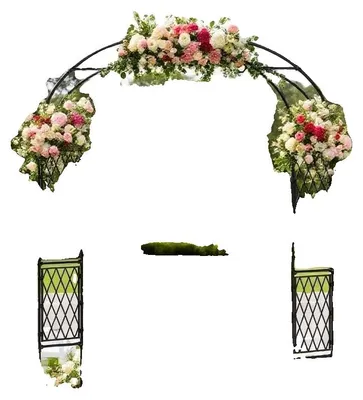 Immagine prodotto di Spalliera da giardino, resistente alle intemperie, design elegante, 86,6 x 59 pollici